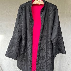 Chinese silk patterned reversible coat